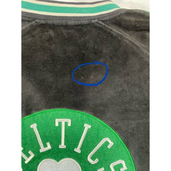 UNK NBA Vintage Boston Celtics Velour Full Zip Track Jacket XL Black - Picture 10 of 15